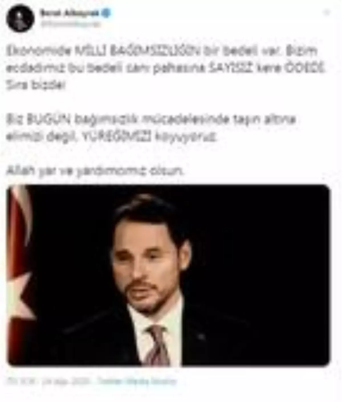 Bakan Albayrak: Bağımsızlık mücadelesinde taşın altına elimizi değil, yüreğimizi koyuyoruz