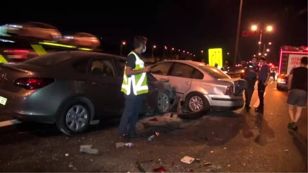 son dakika haberleri basaksehir de tem otoyolu nda zincirleme trafik kazasi 2 yarali