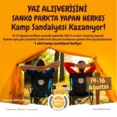 Yaz hediyesi kamp sandalyeniz Sanko Park'tan Yaz hediyesi kamp sandalyeniz Sanko Park'tan