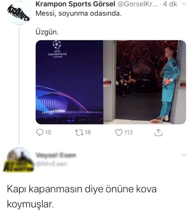 Bayern Münih hezimeti sonrası gözyaşlarını tutamayan Messi'nin fotoğrafına yapılan yorum dikkat çekti Bayern Münih hezimeti sonrası gözyaşlarını tutamayan Messi'nin fotoğrafına yapılan yorum dikkat çekti