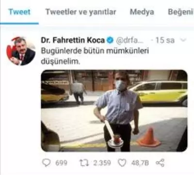 Sağlık Bakanı Koca fotoğrafını paylaşmıştı, o çaycı şimdi meşhur oldu Sağlık Bakanı Koca fotoğrafını paylaşmıştı, o çaycı şimdi meşhur oldu