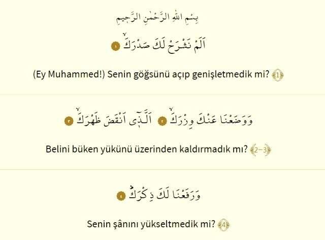 İnşirah Suresi okunuşu ve anlamı - İnşirah Suresi Arapça ve Türkçe meali dinle