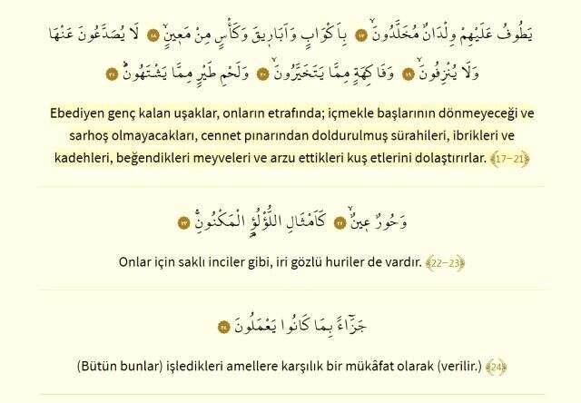 Vakıa Suresi okunuşu ve meali | Vakıa Suresi Arapça yazılışı ve Türkçe anlamı nedir? Vakıa Suresi dinle