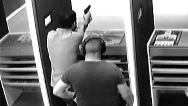Atış poligonda şoke eden intihar teşebbüsü! Dehşet anları anbean kaydedildi
