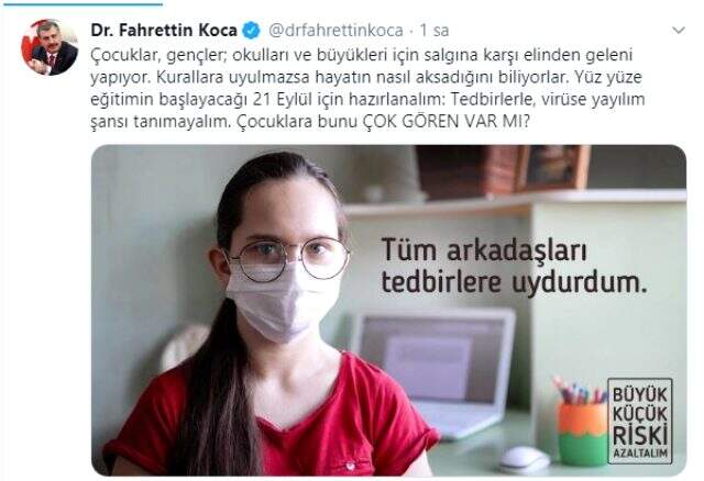 Fahrettin Koca, 21 Eylül'ü işaret edip mesajı verdi: Çocuklara bunu çok gören var mı?