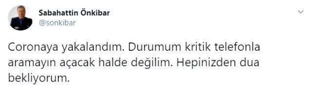 Gazeteci Sabahattin Önkibar, koronavirüse yakalandı: Durumum kritik