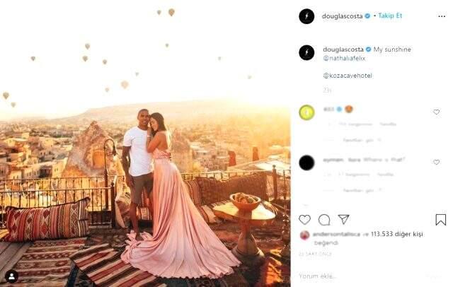 Tatil için Kapadokya'ya gelen Juventuslu Douglas Costa'nın yeni rotası Bodrum oldu