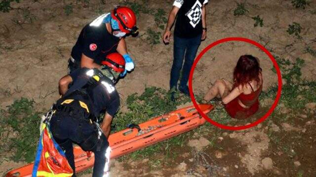 Alkolü fazla kaçıran genç kız, düştüğü dere yatağından çıkarılmaya bir saatte ikna edildi
