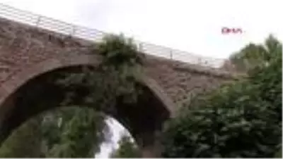 TOKAT Tarihi köprüde defineci tahribatı TOKAT Tarihi köprüde defineci tahribatı