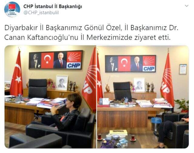 Canan Kaftancıoğlu, lise öğrencisini ağırlarken masasında sigara paketi yer aldı