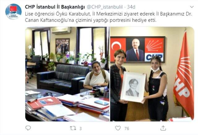 Canan Kaftancıoğlu, lise öğrencisini ağırlarken masasında sigara paketi yer aldı