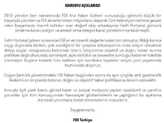 FOX TV'den istifa eden Fatih Portakal'dan ilk açıklama: Ruhumu ve bedenimi dengeleyeceğim