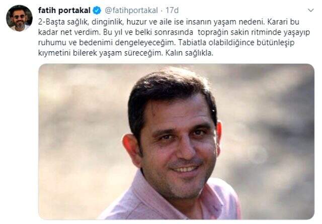 FOX TV'den istifa eden Fatih Portakal'dan ilk açıklama: Ruhumu ve bedenimi dengeleyeceğim