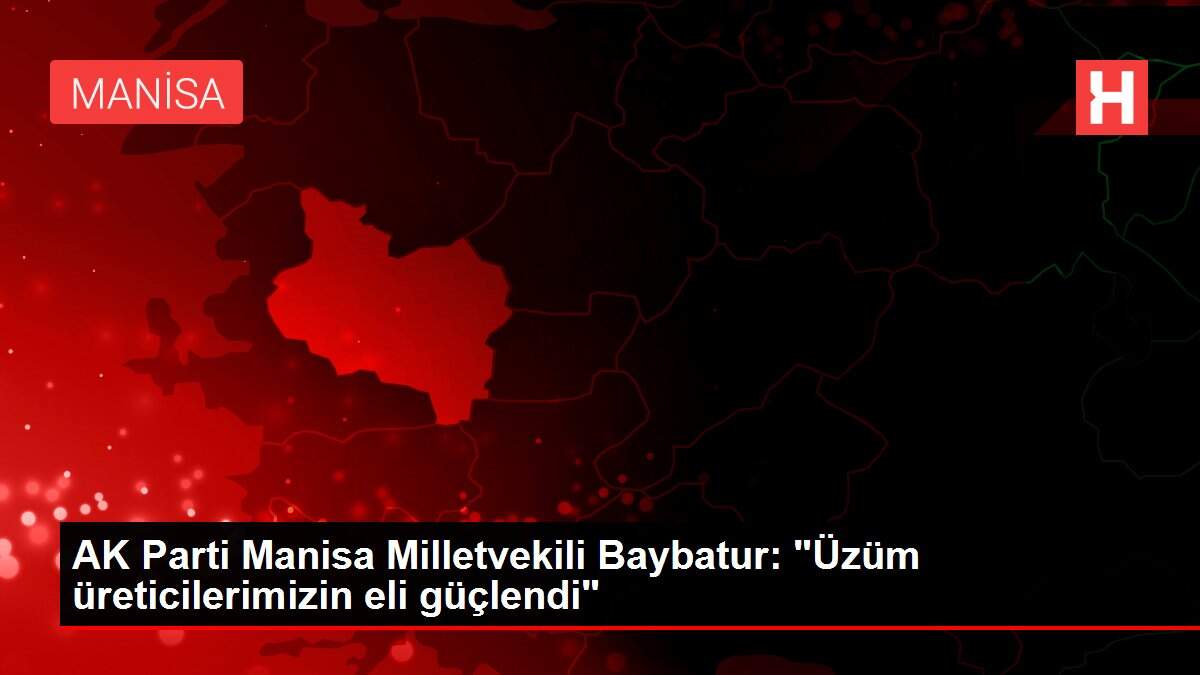 AK Parti Manisa Milletvekili Baybatur: 'Üzüm üreticilerimizin eli güçlendi'