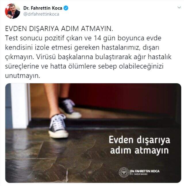 Sağlık Bakanı Fahrettin Koca, salgının Türkiye'de zirve yaptığı zamanda söylenen uyarıyı yineledi