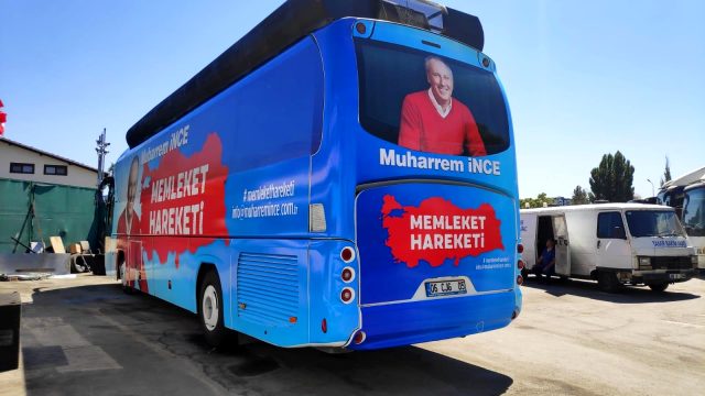 'Memleket Hareketi' başlatan Muharrem İnce'nin otobüsü ortaya çıktı! Herkes CHP detayına takıldı
