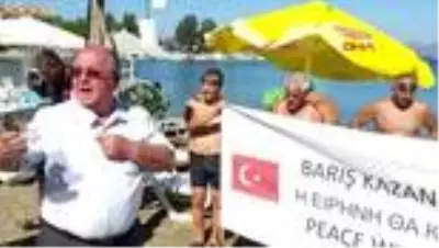 MUĞLA Datça'da kulaçlar, dünya barışı için atıldı MUĞLA Datça'da kulaçlar, dünya barışı için atıldı