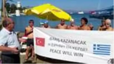 MUĞLA Datça'da kulaçlar, dünya barışı için atıldı MUĞLA Datça'da kulaçlar, dünya barışı için atıldı