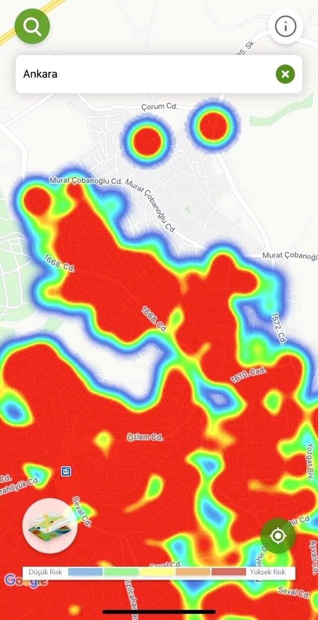 Vaka sayısında başı çekiyor! İşte Ankara'nın korkutan koronavirüs yoğunluk haritası
