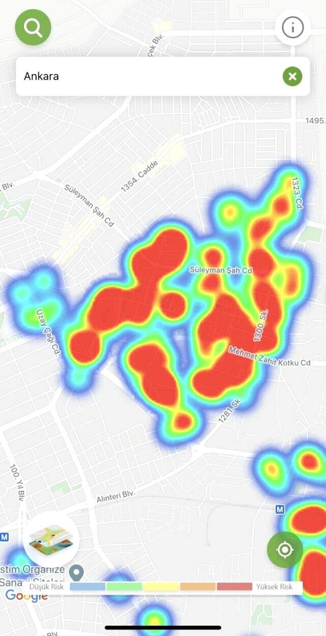 Vaka sayısında başı çekiyor! İşte Ankara'nın korkutan koronavirüs yoğunluk haritası