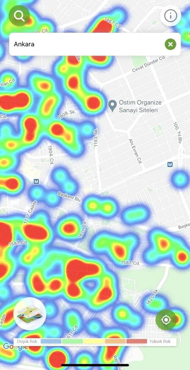Vaka sayısında başı çekiyor! İşte Ankara'nın korkutan koronavirüs yoğunluk haritası