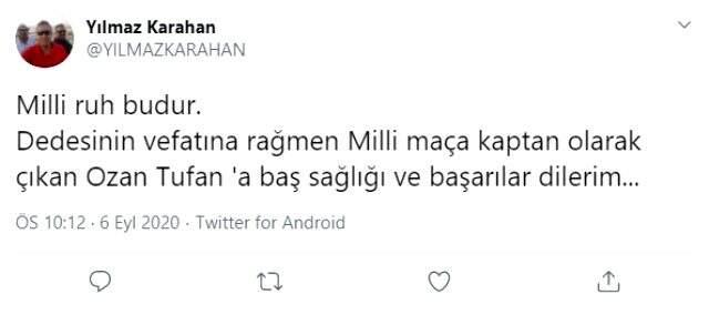 Ozan Tufan, dedesi vefat etmesine karşın Sırbistan maçında sahaya çıkarak takdir topladı Ozan Tufan, dedesi vefat etmesine karşın Sırbistan maçında sahaya çıkarak takdir topladı