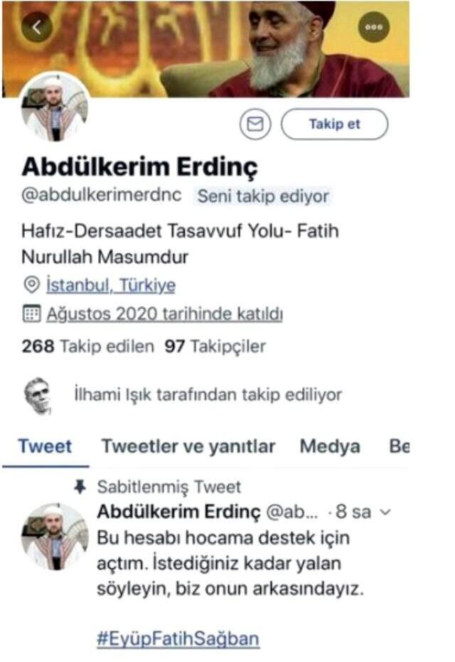 Müridi olduğunu belirten bir kişi, istismardan tutuklanan sözde tarikat şeyhine sosyal medyada destek veriyor Müridi olduğunu belirten bir kişi, istismardan tutuklanan sözde tarikat şeyhine sosyal medyada destek veriyor