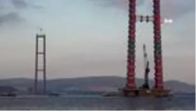 1915 Çanakkale Köprüsü'nde geçici çalışma halatı montajı başladı 1915 Çanakkale Köprüsü'nde geçici çalışma halatı montajı başladı