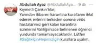 Ev izolasyonunu delenler yurtlarda karantinaya alınacak Ev izolasyonunu delenler yurtlarda karantinaya alınacak