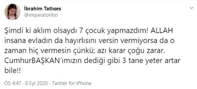 İbrahim Tatlıses'in çocuk pişmanlığı: Keşke 7 tane yapmasaydım İbrahim Tatlıses'in çocuk pişmanlığı: Keşke 7 tane yapmasaydım