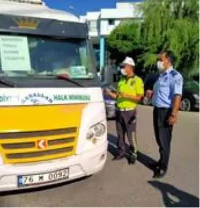 Iğdır'da toplu taşıma araçlarında korona virüs denetimi Iğdır'da toplu taşıma araçlarında korona virüs denetimi
