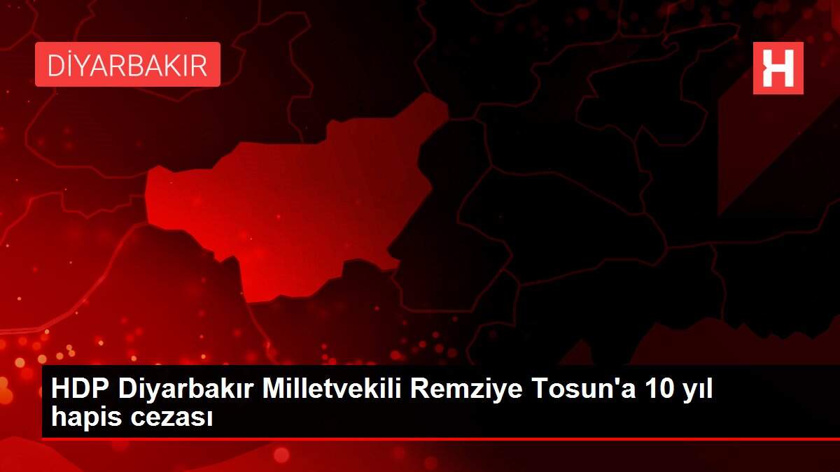 Son dakika haber | HDP Diyarbakır Milletvekili Remziye Tosun'a 10 yıl hapis cezası