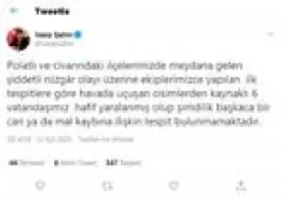 Ankara'daki toz fırtınasında 6 vatandaş hafif yaralandı Ankara'daki toz fırtınasında 6 vatandaş hafif yaralandı