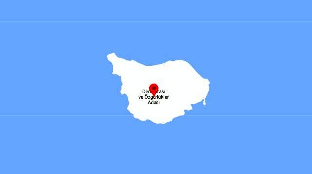 Demokrasi ve Özgürlükler Adası nerede bulunur? Demokrasi ve Özgürlükler Adası eski adı nedir? Adanın haritadaki yeri, hangi denizdedir?