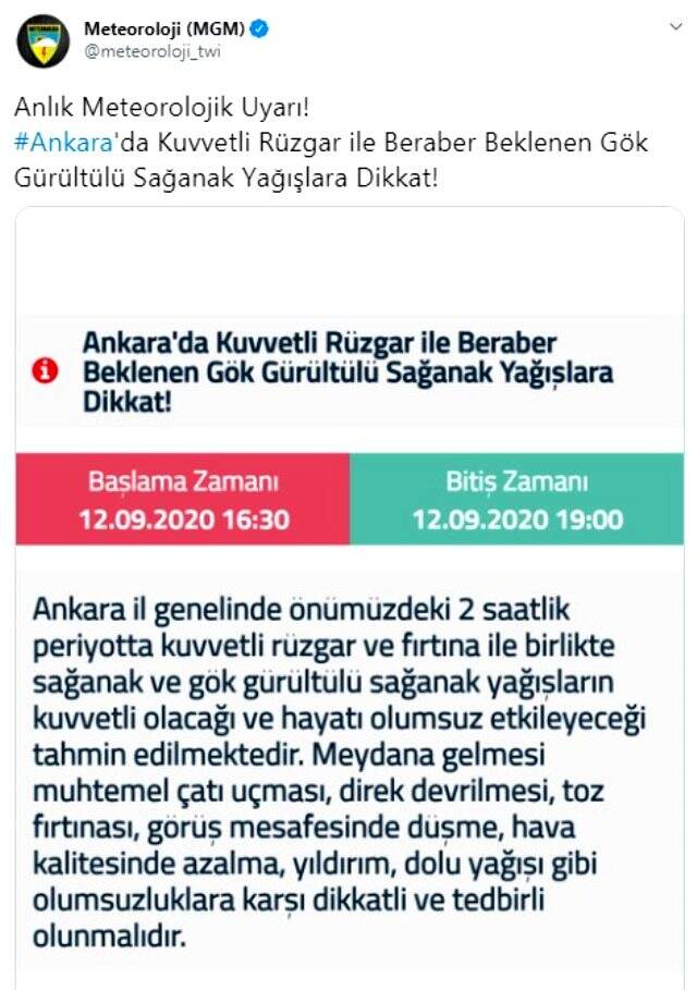 Meteoroloji'den kum fırtınasının etkili olduğu Ankara için sarı kodlu uyarı! Kuvvetli rüzgar ve fırtına etkili olacak