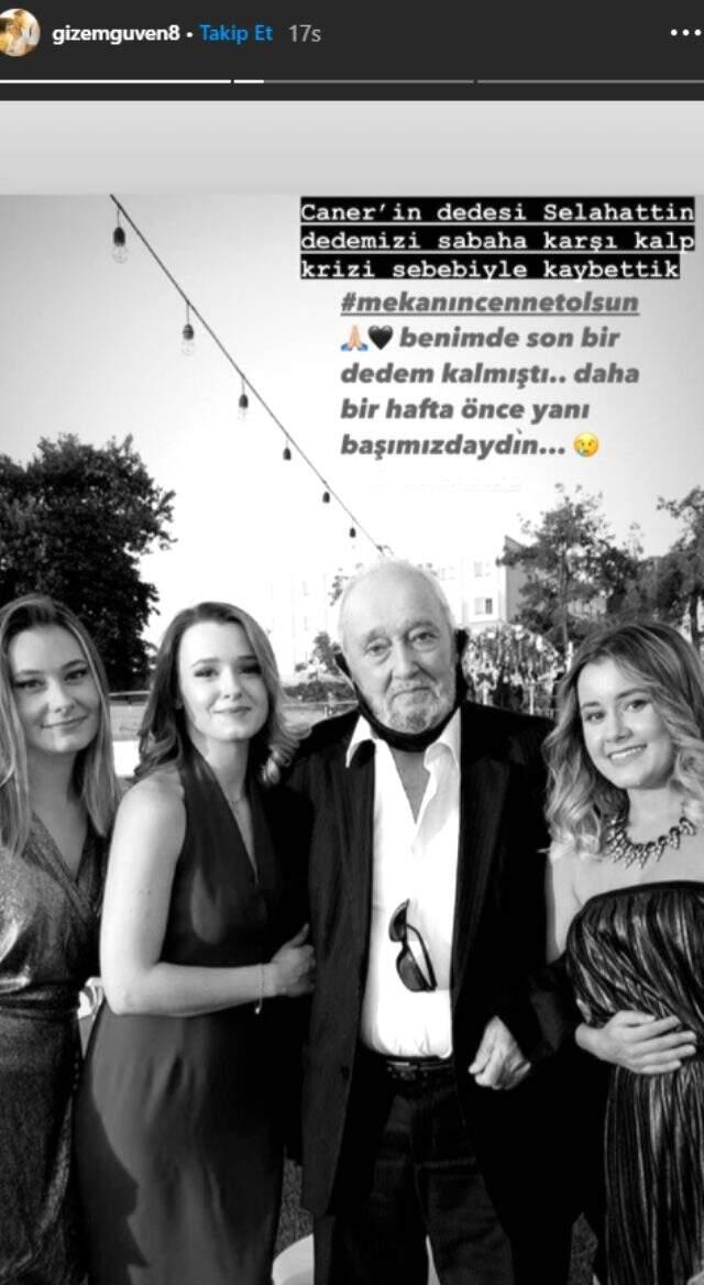 1 hafta önce Gizem Güven'le evlenen Caner Turp'un dedesi vefat etti