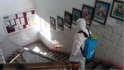 Ordu'da okulların 403 bin metrekare alanı dezenfekte edildi Ordu'da okulların 403 bin metrekare alanı dezenfekte edildi