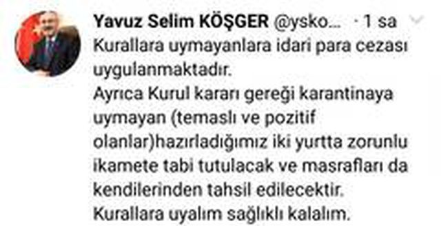 İzmir Valisi Köşger: 