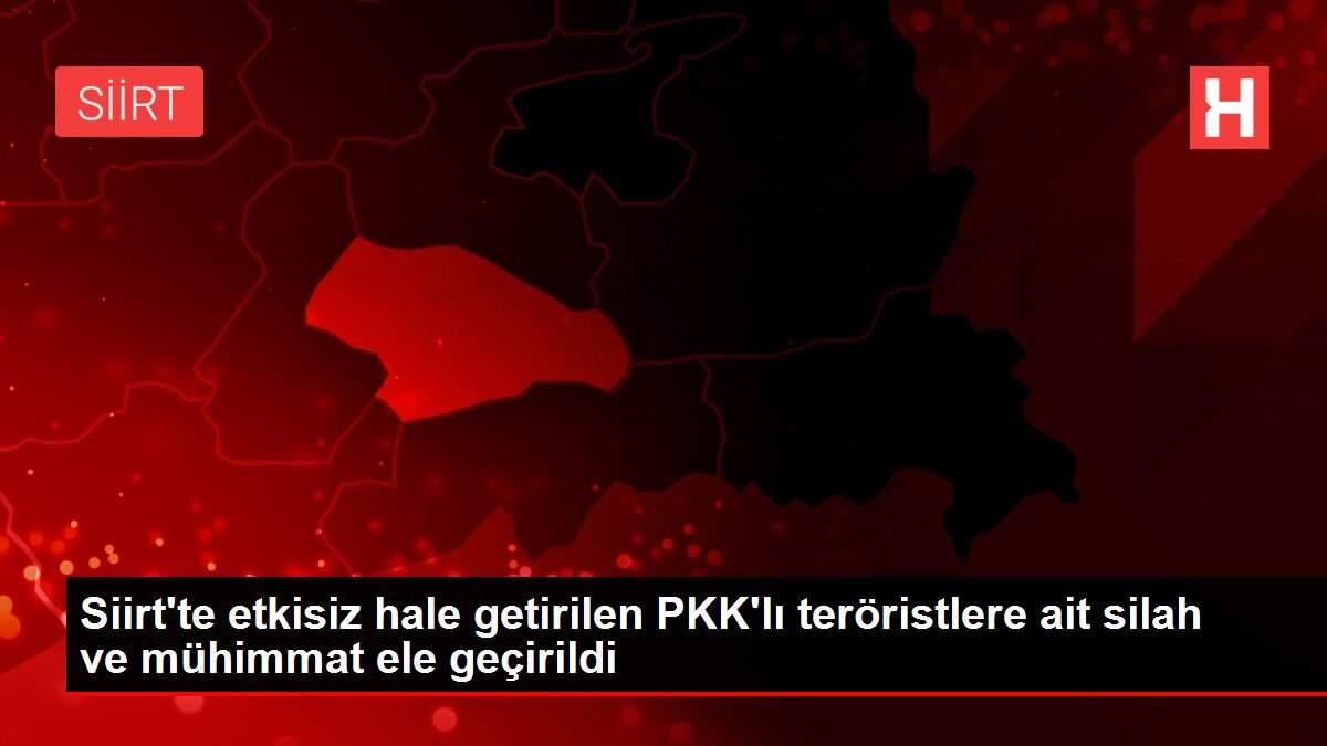 Siirt'te etkisiz hale getirilen PKK'lı teröristlere ait silah ve mühimmat ele geçirildi