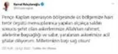 Son dakika haberi! Kılıçdaroğlu'ndan şehit 2 asker için başsağlığı mesajı Son dakika haberi! Kılıçdaroğlu'ndan şehit 2 asker için başsağlığı mesajı