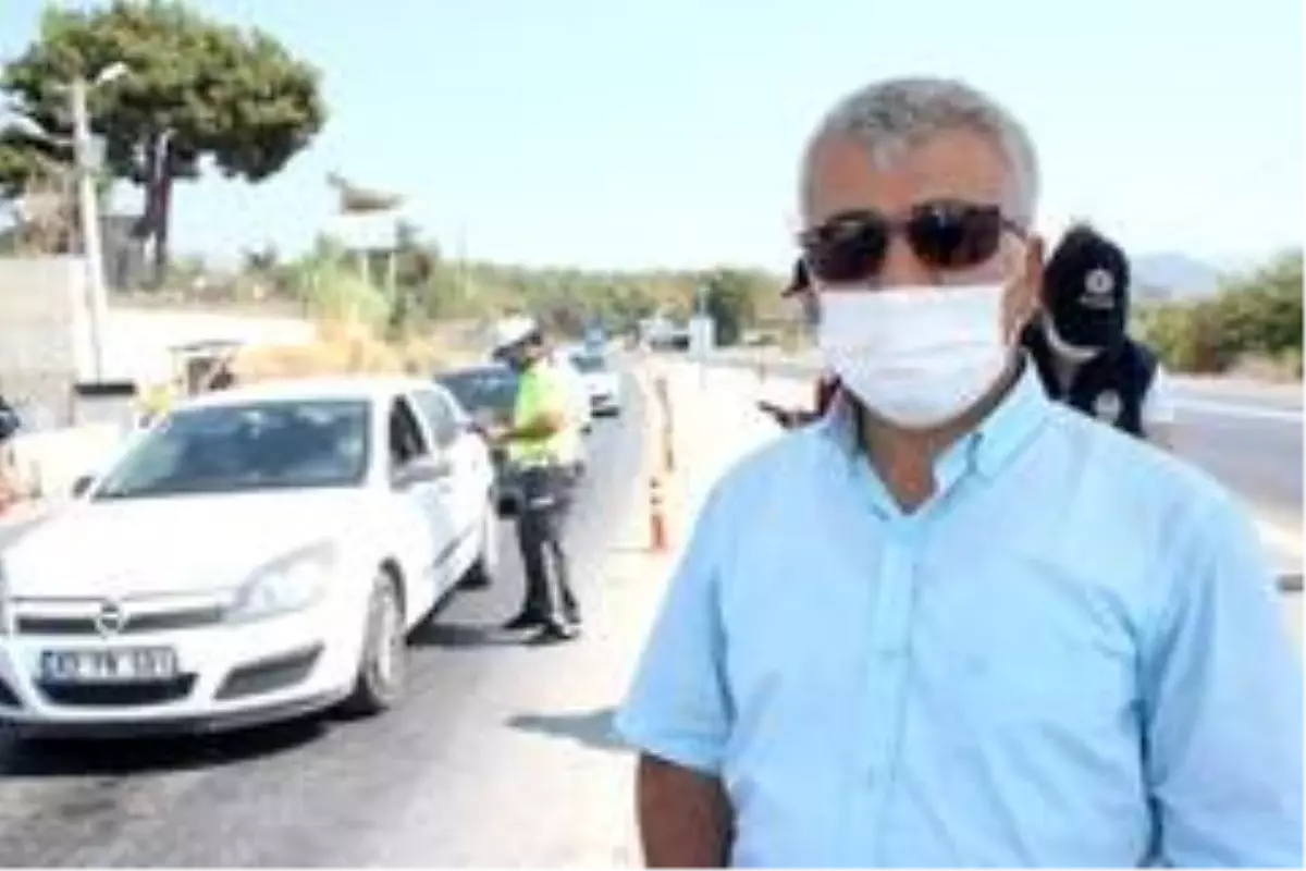 Manavgat Kaymakamı Yiğit'ten, kontrol noktasında Korona virüs denetimi