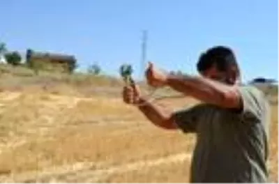 Ağaçtan yapılan çatal çubukla 'su' arıyor Ağaçtan yapılan çatal çubukla 'su' arıyor