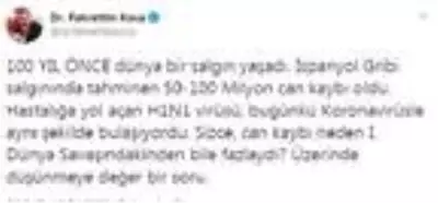 Son dakika haberleri... Bakan Koca'dan, İspanyol Gribi örneği Tahminen 50- 100 milyon can kaybı oldu Son dakika haberleri... Bakan Koca'dan, İspanyol Gribi örneği Tahminen 50- 100 milyon can kaybı oldu