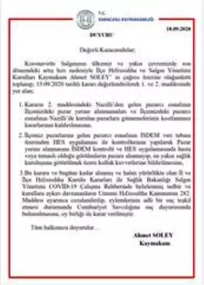 Karacasu'da kısıtlamalar kaldırıldı, pazarcı esnafı sevindi Karacasu'da kısıtlamalar kaldırıldı, pazarcı esnafı sevindi
