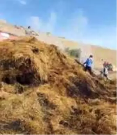 Ağrı'da 50 ton ot ve saman kül oldu Ağrı'da 50 ton ot ve saman kül oldu