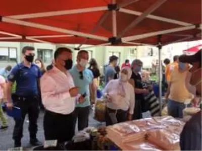 Tekirdağ'da Kovid-19 tedbirlerine uymayan 5 pazarcıya ceza yazıldı Tekirdağ'da Kovid-19 tedbirlerine uymayan 5 pazarcıya ceza yazıldı