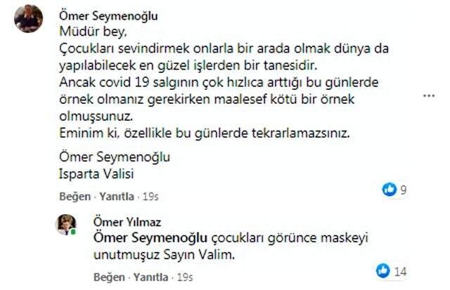Validen maske ve sosyal mesafeyi unutan milli eğitim müdürüne uyarı Validen maske ve sosyal mesafeyi unutan milli eğitim müdürüne uyarı
