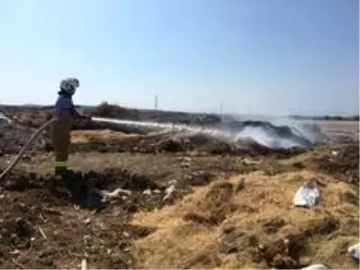 Gömeç'te çöplük yangını korkuttu Gömeç'te çöplük yangını korkuttu