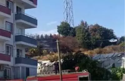 Alanya'da çalılık alanda yangın Alanya'da çalılık alanda yangın