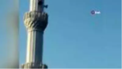 Cami minaresinde dolaşan tilki görenleri şaşırttı Cami minaresinde dolaşan tilki görenleri şaşırttı